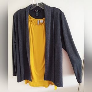 DELIRIOUS L.A. WOMEN'S PLUS SIZE 1X GRAY OPEN CARDIGAN SWEATER LIGHTWEIGHT NWOT